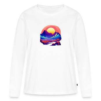 Randonnée en montagne Randonneurs en montagne Randonnées en montagne - T-shirt manches longues Premium bio Femme - blanc - Devant - Julia (174cm)