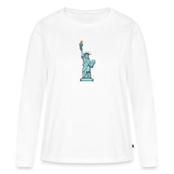 Freiheitsstatue - Frauen Premium Bio Langarmshirt - Weiß - Vorne - Julia (174cm)