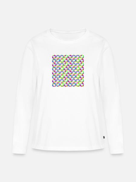 Muster - Frauen Premium Bio Langarmshirt - Weiß