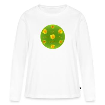 Pissenlit de jardin pissenlit - T-shirt manches longues Premium bio Femme - blanc - Devant - Julia (174cm)