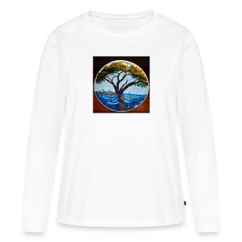 Roots of Being - Women's Premium Organic Long Sleeve Shirt - white - Front - Julia (174cm)