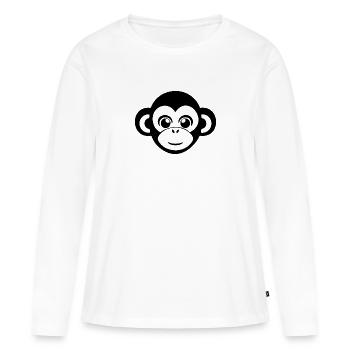 Monkey Monkey Monkey Face Jungle - Women's Premium Organic Long Sleeve Shirt - white - Front - Julia (174cm)