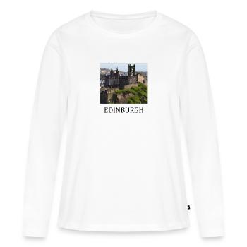 Edimbourg - T-shirt manches longues Premium bio Femme - blanc - Devant - Julia (174cm)