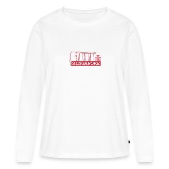 Singapour - T-shirt manches longues Premium bio Femme - blanc - Devant - Julia (174cm)