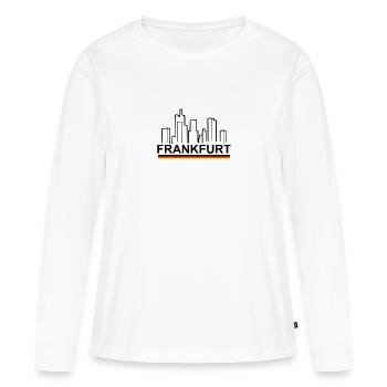 Francfort - T-shirt manches longues Premium bio Femme - blanc - Devant - Julia (174cm)