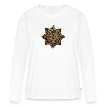 Mandala - T-shirt manches longues Premium bio Femme - blanc - Devant - Julia (174cm)