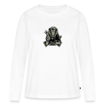 Dilo der Löwe Deejay - Frauen Premium Bio Langarmshirt - Weiß - Vorne - Julia (174cm)