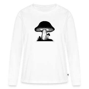 Champignon Cueilleur de champignons Champignons Champignons - T-shirt manches longues Premium bio Femme - blanc - Devant - Julia (174cm)