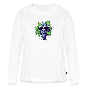 Grappe de raisin Harry - T-shirt manches longues Premium bio Femme - blanc - Devant - Julia (174cm)