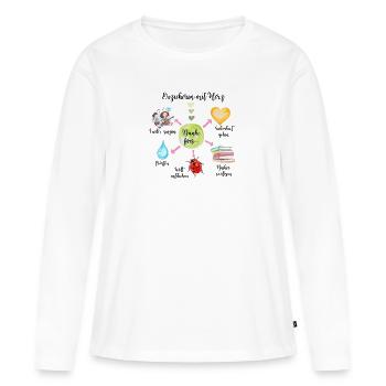 Erzieherin mit Herz - Frauen Premium Bio Langarmshirt - Weiß - Vorne - Julia (174cm)