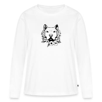 Pitbull - T-shirt manches longues Premium bio Femme - blanc - Devant - Julia (174cm)