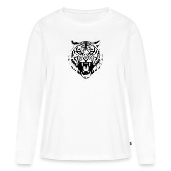 Tigre Big Cat - T-shirt manches longues Premium bio Femme - blanc - Devant - Julia (174cm)