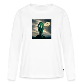 Cri extraterrestre - T-shirt manches longues Premium bio Femme - blanc - Devant - Julia (174cm)