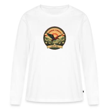 Hidden Forest Wildlife Park Vintage Logo - T-shirt manches longues Premium bio Femme - blanc - Devant - Julia (174cm)