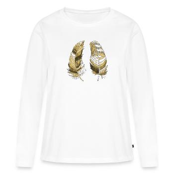Stylo - T-shirt manches longues Premium bio Femme - blanc - Devant - Julia (174cm)