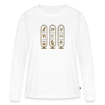 Egypte Egypte Isis Pharaons Pharaons Pyramide Afrique - T-shirt manches longues Premium bio Femme - blanc - Devant - Julia (174cm)