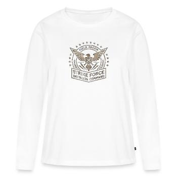 Heer, Militär, Luftwaffe, Marine, Marine, Amerika, USA - Frauen Premium Bio Langarmshirt - Weiß - Vorne - Julia (174cm)