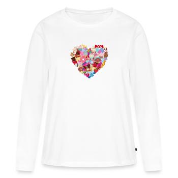 Coeur sucré - T-shirt manches longues Premium bio Femme - blanc - Devant - Julia (174cm)