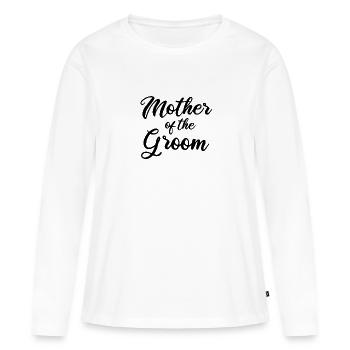 Mère du marié - T-shirt manches longues Premium bio Femme - blanc - Devant - Julia (174cm)