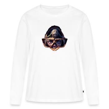 Geekhead-Zombie - Frauen Premium Bio Langarmshirt - Weiß - Vorne - Julia (174cm)