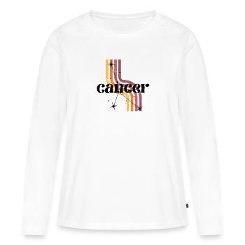Cancer horoscope rétro - T-shirt manches longues Premium bio Femme - blanc - Devant - Julia (174cm)