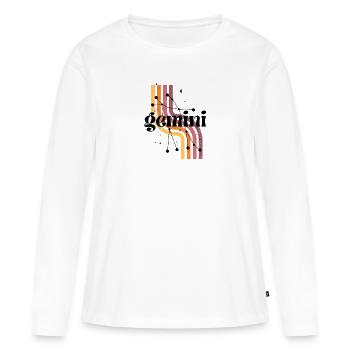 Gemini horoscope rétro - T-shirt manches longues Premium bio Femme - blanc - Devant - Julia (174cm)