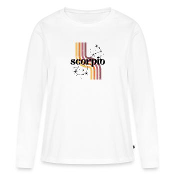 Scorpio horoscope rétro - T-shirt manches longues Premium bio Femme - blanc - Devant - Julia (174cm)