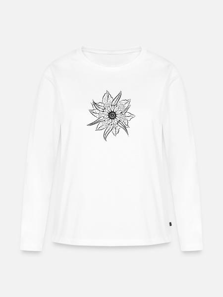 Blüte - Frauen Premium Bio Langarmshirt - Weiß