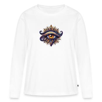 Sevendoors - Eye of Horus - Oudjat Eye - Women's Premium Organic Long Sleeve Shirt - white - Front - Julia (174cm)