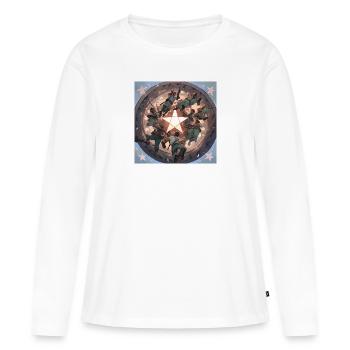 Die Luftwaffe - Frauen Premium Bio Langarmshirt - Weiß - Vorne - Julia (174cm)