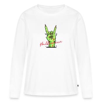 Roches d’Halloween - T-shirt manches longues Premium bio Femme - blanc - Devant - Julia (174cm)