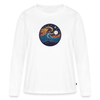 Nuit - T-shirt manches longues Premium bio Femme - blanc - Devant - Julia (174cm)