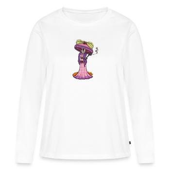 Catrina mexicaine - T-shirt manches longues Premium bio Femme - blanc - Devant - Julia (174cm)