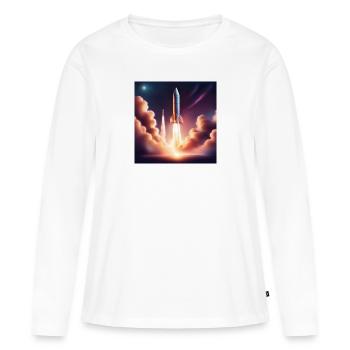 Apollo I - Frauen Premium Bio Langarmshirt - Weiß - Vorne - Julia (174cm)