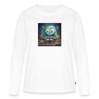 Monster - Frauen Premium Bio Langarmshirt - Weiß - Vorne - Julia (174cm)