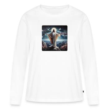 Image 39 - T-shirt manches longues Premium bio Femme - blanc - Devant - Julia (174cm)