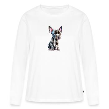 Staffordshire Bull Terrier Chiens Propriétaires de chiens Chien - T-shirt manches longues Premium bio Femme - blanc - Devant - Julia (174cm)