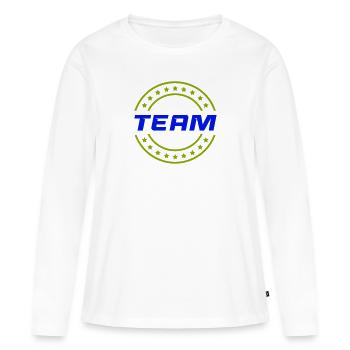équipe - T-shirt manches longues Premium bio Femme - blanc - Devant - Julia (174cm)