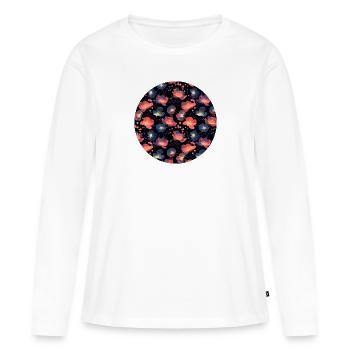 Cosmic Gardens Flowers - Women's Premium Organic Long Sleeve Shirt - white - Front - Julia (174cm)