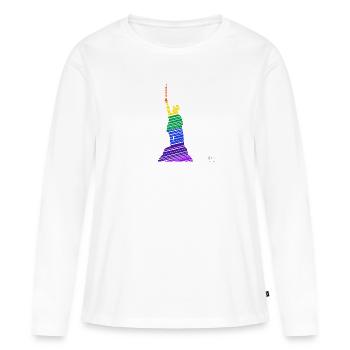 Monument d’Hermann Arc-en-ciel - T-shirt manches longues Premium bio Femme - blanc - Devant - Julia (174cm)