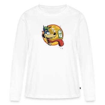 Loup cupide - T-shirt manches longues Premium bio Femme - blanc - Devant - Julia (174cm)