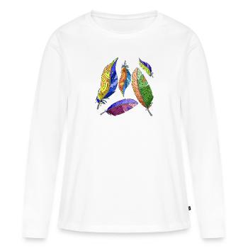 Stylo - T-shirt manches longues Premium bio Femme - blanc - Devant - Julia (174cm)