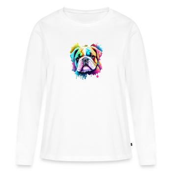 Bouledogue Chiens Propriétaire De Chien Propriétaire De Chien - T-shirt manches longues Premium bio Femme - blanc - Devant - Julia (174cm)