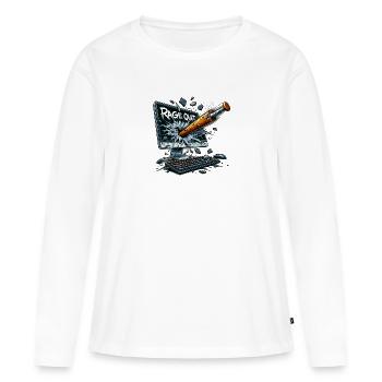 Rage Quit Screen - Gamer-Geschenk - Frauen Premium Bio Langarmshirt - Weiß - Vorne - Julia (174cm)