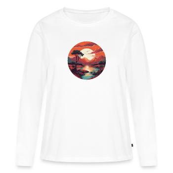 Arbre solitaire - T-shirt manches longues Premium bio Femme - blanc - Devant - Julia (174cm)