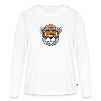 Bär Wintersport - Frauen Premium Bio Langarmshirt - Weiß - Vorne - Julia (174cm)