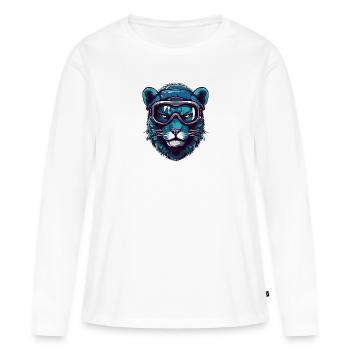 Panther Winterferien - Frauen Premium Bio Langarmshirt - Weiß - Vorne - Julia (174cm)