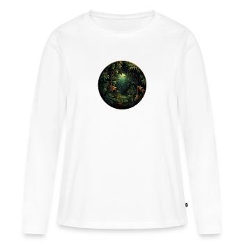 Belle jungle - T-shirt manches longues Premium bio Femme - blanc - Devant - Julia (174cm)