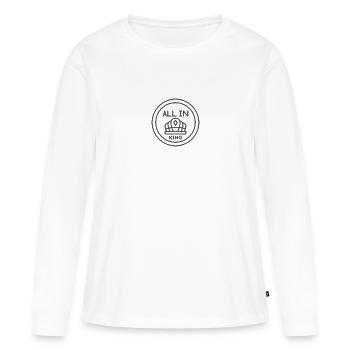 ALL IN KING - Maître du jeu - T-shirt manches longues Premium bio Femme - blanc - Devant - Julia (174cm)