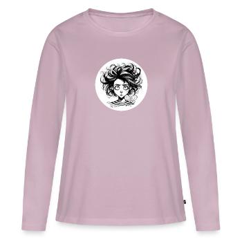 Frau Haare Frisur - Frauen Premium Bio Langarmshirt - Altrosa - Vorne - Julia (174cm)